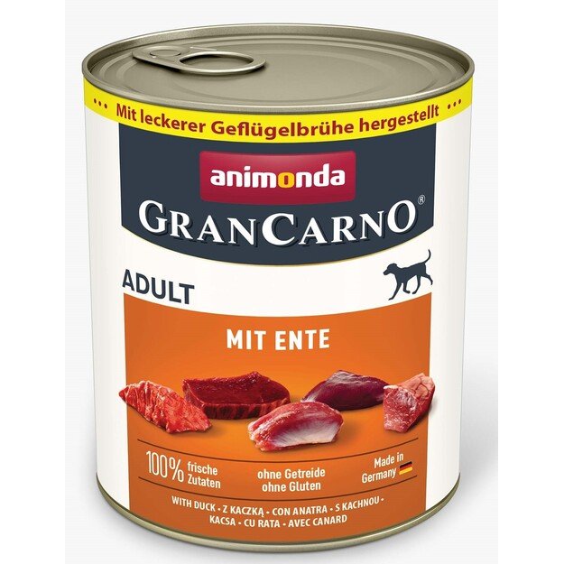 Animonda GranCarno Adult Duck: konservai suaugusiems šunims su šviežia antiena, 800 g