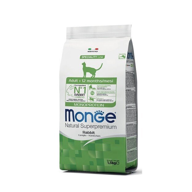 Monge Monoprotein Rabbit super premium pašaras  katėms su triušiena 10kg