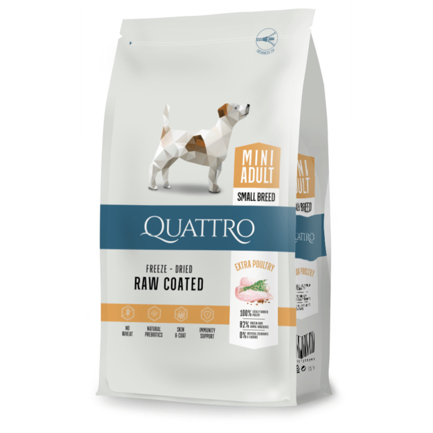 QUATTRO Mini Poultry su paukštiena sausas mažų veislių šunų pašaras, 1,5kg