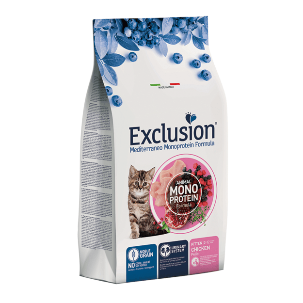 Exclusion Exclusion Mediterraneo Monoprotein sausas pašaras kačiukams su vištiena, 1,5 kg