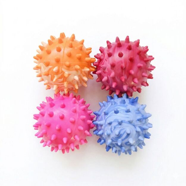 Žaislas šuniui - Guminis kvepiantis dygliuotas kamuoliukas, 5,5 cm