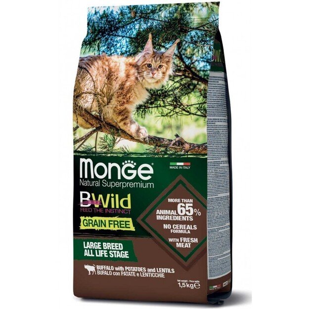 Monge BWild Large Breed (buivoliena, bulvės, lęšiai) 10kg