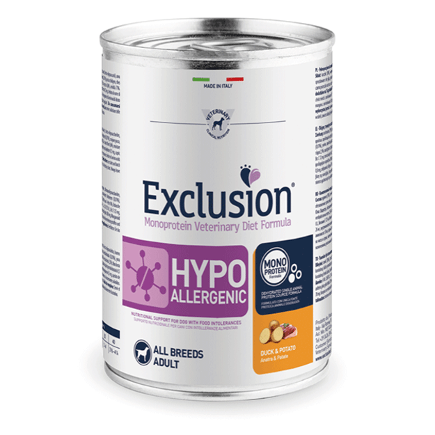 Exclusion Hypoallergenic konservai šunims su antiena ir bulvėmis 400 g