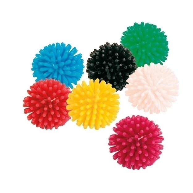 Žaislas katei - Guminis minkštas kamuoliukas kaip ežiukas, 3 cm skersmens