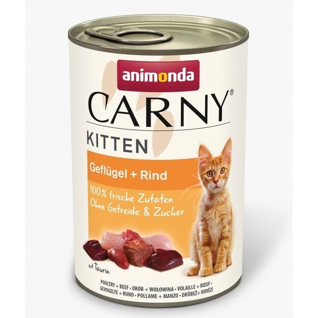 Animonda Carny Kitten – konservai kačiukams su paukštiena ir jautiena, 400 g
