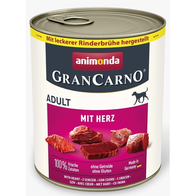 Animonda GranCarno Adult: konservai šunims su širdimis, 800 g