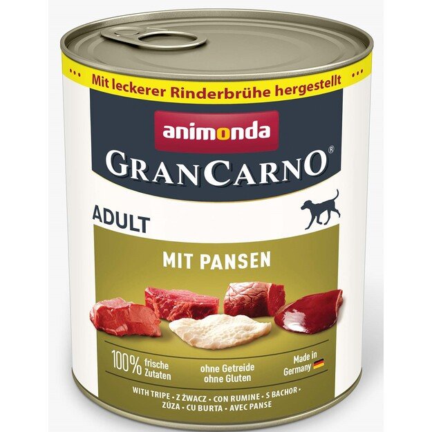 Animonda GranCarno Adult Rumen: konservai suaugusiems šunims su galvijų prieskrandžiais, 800 g