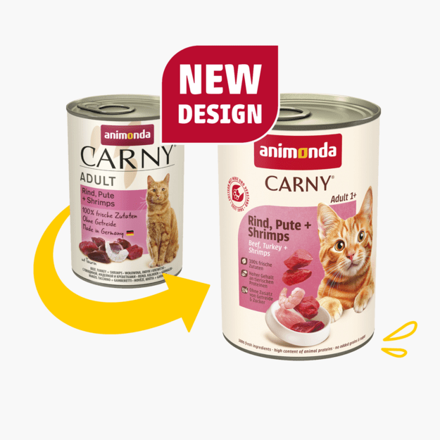 Animonda Carny Adult Beef + Turkey + Shrimp – konservai katėms su šviežia jautiena, kalakutiena ir krevetėmis, 400 g