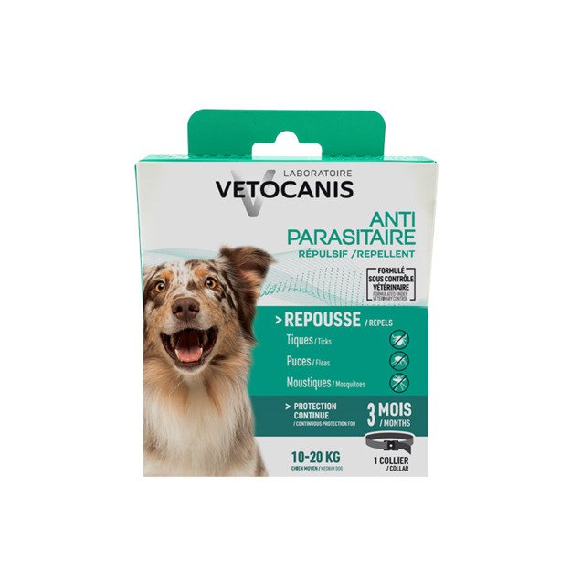 Vetocanis atbaidantis biologinis antkaklis šunims nuo 10 iki 20 kg