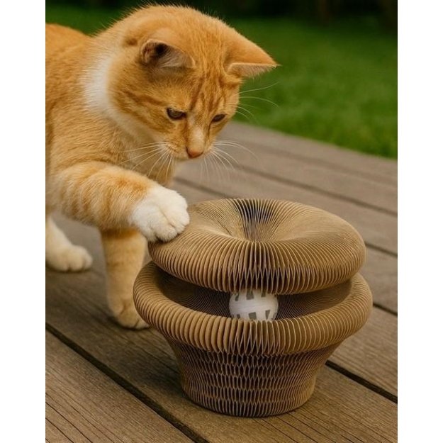 Žaislas katei - Draskyklė su kamuoliuku ir katžole, sulankstoma, Zolux