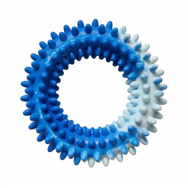 Žaislas šuniui - Guminis dygliuotas kvepiantis žiedas, 14 cm