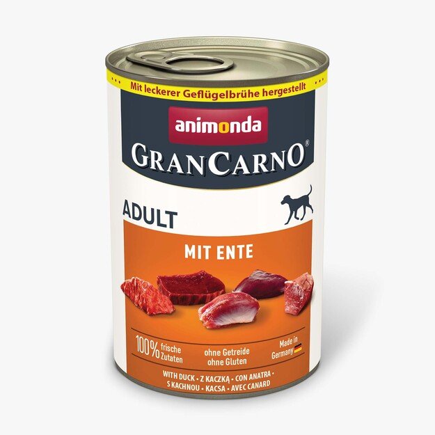 Animonda GranCarno Adult Duck: konservai suaugusiems šunims su šviežia antiena, 400 g