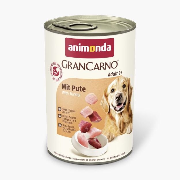 Animonda GranCarno Adult: konservai suaugusiems šunims su kalakutiena, 400 g 1