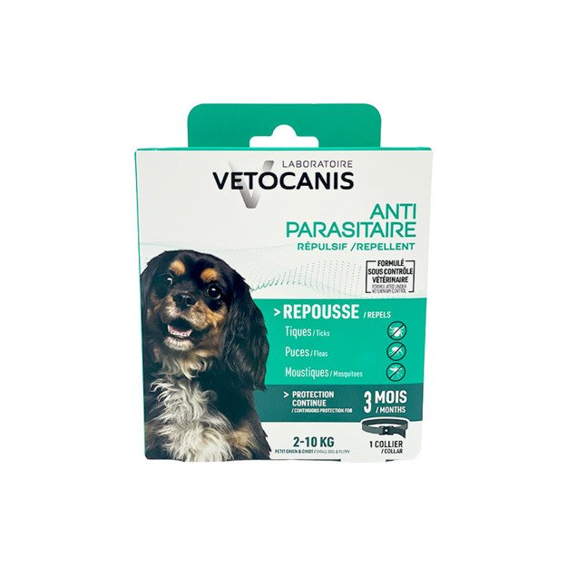 Vetocanis atbaidantis biologinis antkaklis šuniukams ir mažiems šunims  iki 10 kg