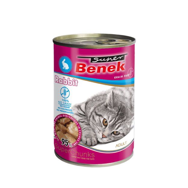 Super Benek begrūdžiai konservai katėms su triušiena, 415 g