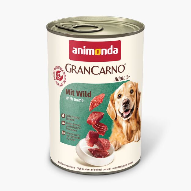 Animonda GranCarno Adult: konservai suaugusiems šunims su žvėriena, 400 g 1