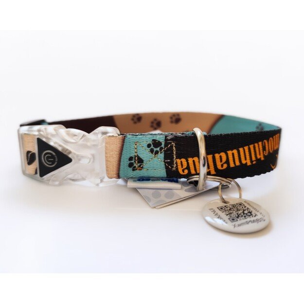 Antkaklis šunims su šviečiančia sagtimi KAVA, 20 mm, 20-35 cm, LED, Matteo 