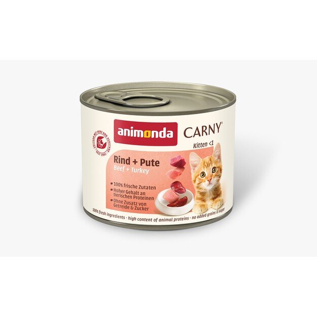 Animonda Carny Kitten – konservai kačiukams su jautiena ir kalakutiena, 200 g 1
