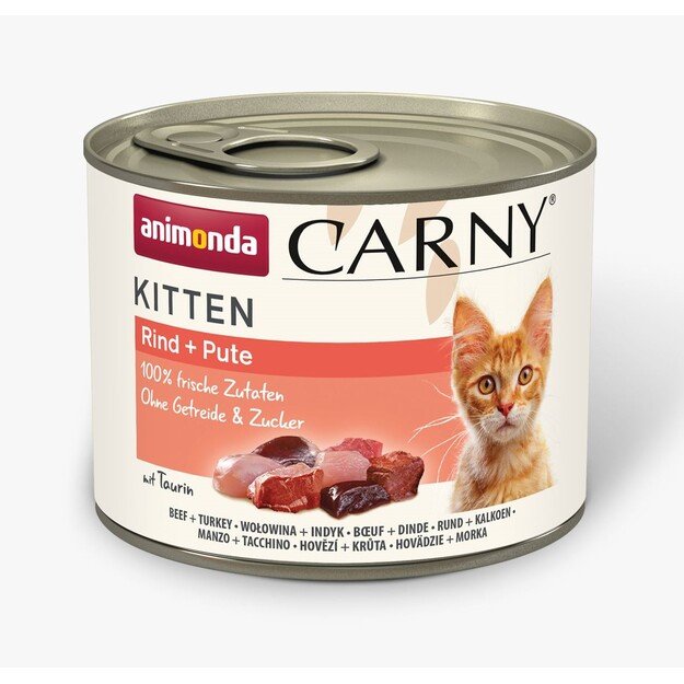 Animonda Carny Kitten – konservai kačiukams su jautiena ir kalakutiena, 200 g