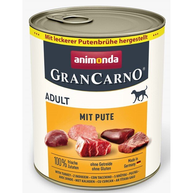 Animonda GranCarno Adult: konservai suaugusiems šunims su kalakutiena, 800 g
