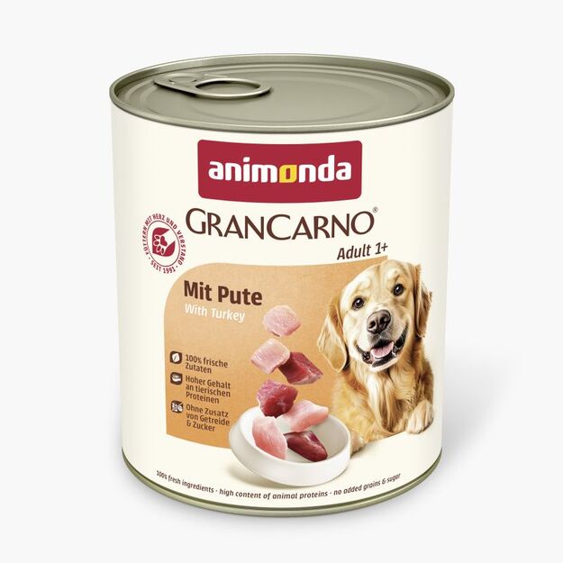 Animonda GranCarno Adult: konservai suaugusiems šunims su kalakutiena, 800 g 1