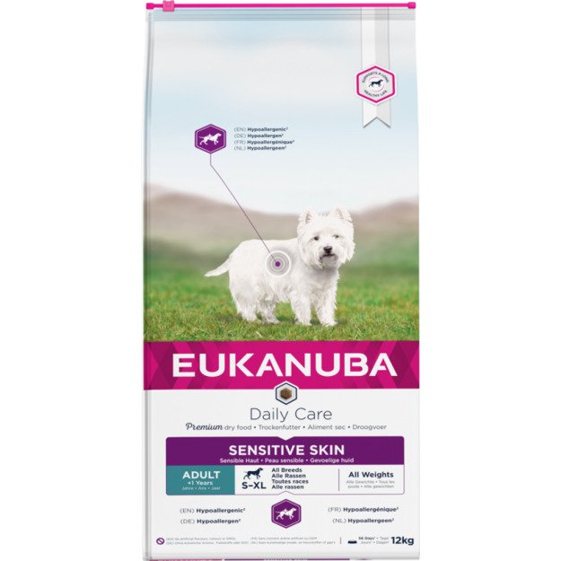 Eukanuba Daily Care Sensitive Skin Adult (žuvis) 12kg