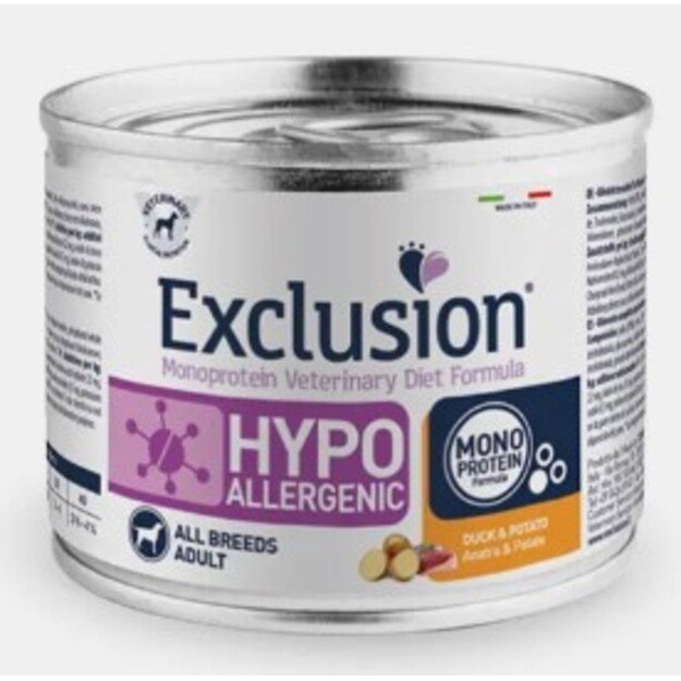 Exclusion Hypoallergenic konservai šunims su antiena ir bulvėmis 200 g