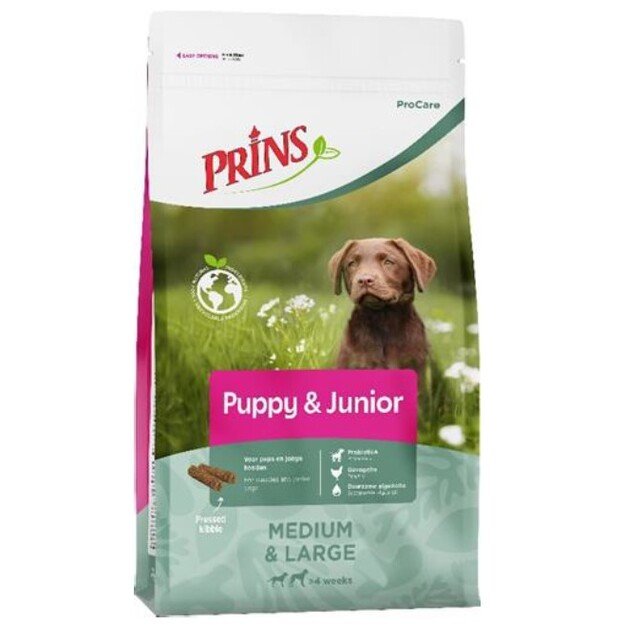 Prins ProCare Puppy & Junior Perfect Start, presuotas sausas pašaras jauniems šuniukams nuo 4 sav, su paukštiena, 3 kg