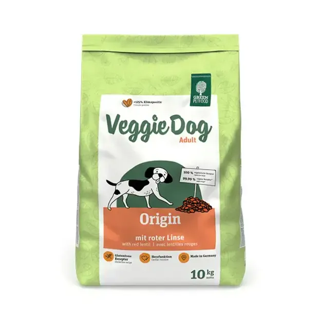Green Petfood VeggieDog Origin sausas pašaras šunims su raudonaisiais lęšiais, 10 kg