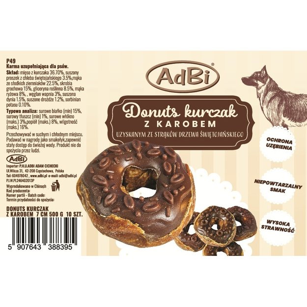 Skanėstai šunims - Spurgos su vištiena ir pupmedžiu, 10 vnt., 500 g, P49 1