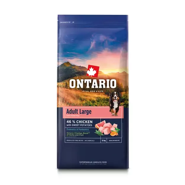 Ontario Adult Large Chicken and Potatoes, 12 kg, pašaras suaugusiems šunims su vištiena ir bulvėmis 1