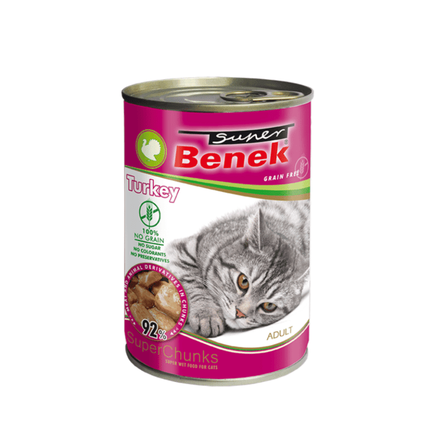 Super Benek begrūdžiai konservai katėms su kalakutiena, 415 g