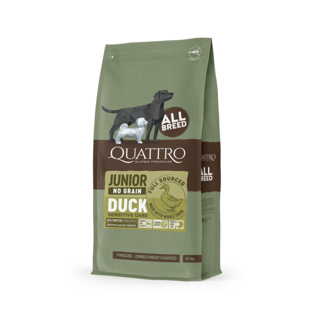 QUATTRO 12kg begrūdis su antiena didelių veislių jaunų šunų pašaras 1