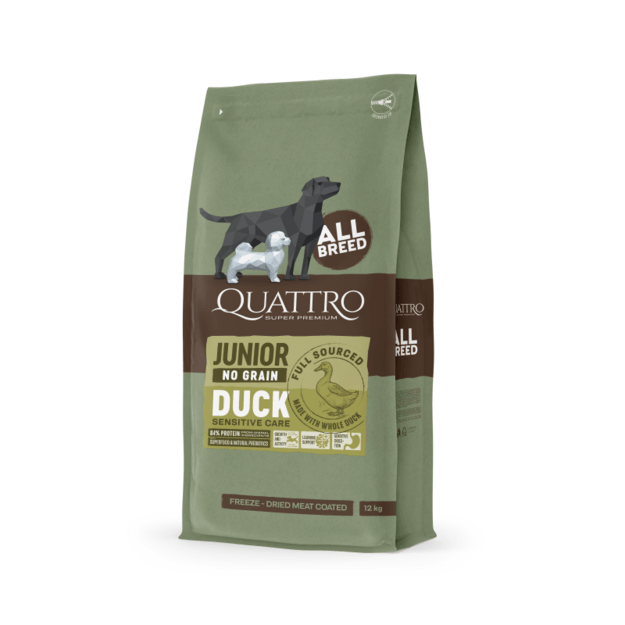 QUATTRO 12kg begrūdis su antiena visų veislių jaunų šunų pašaras 1