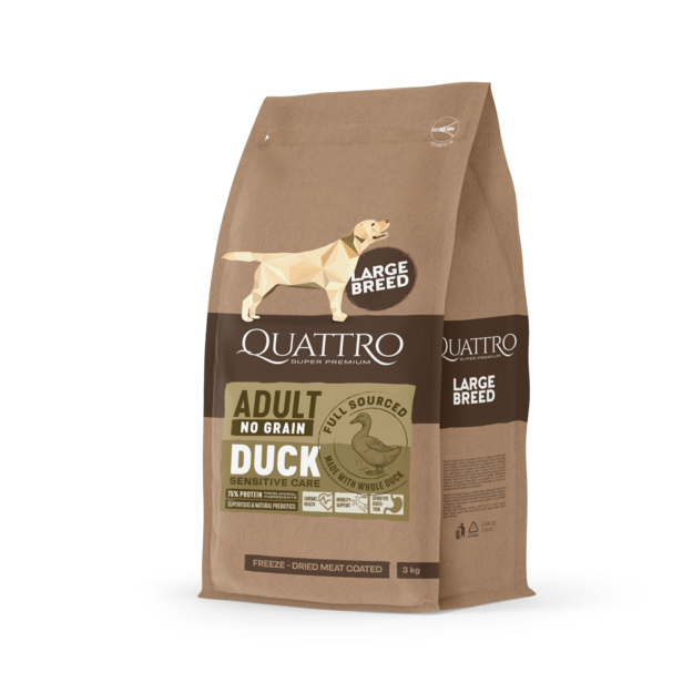 QUATTRO begrūdis su antiena didelių veislių suaugusių šunų pašaras 3kg  1