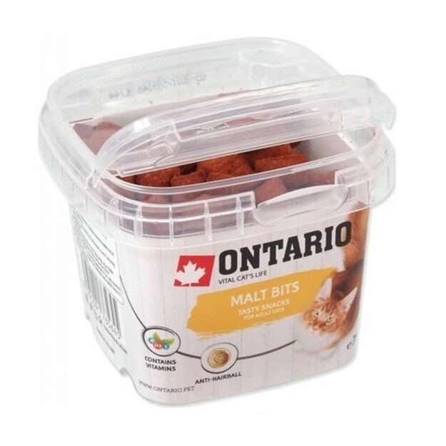 Ontario skanėstai katėms su vitaminais Malt Bits, 75 g