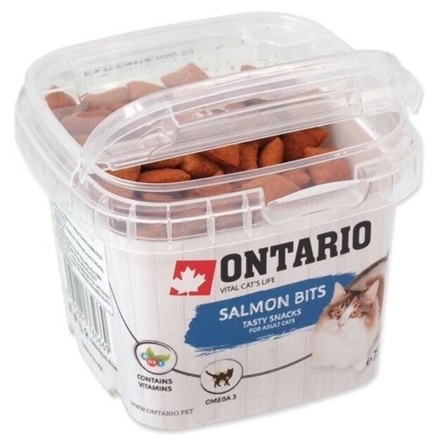 Ontario skanėstai katėms su lašiša Salmon Bits, 75 g