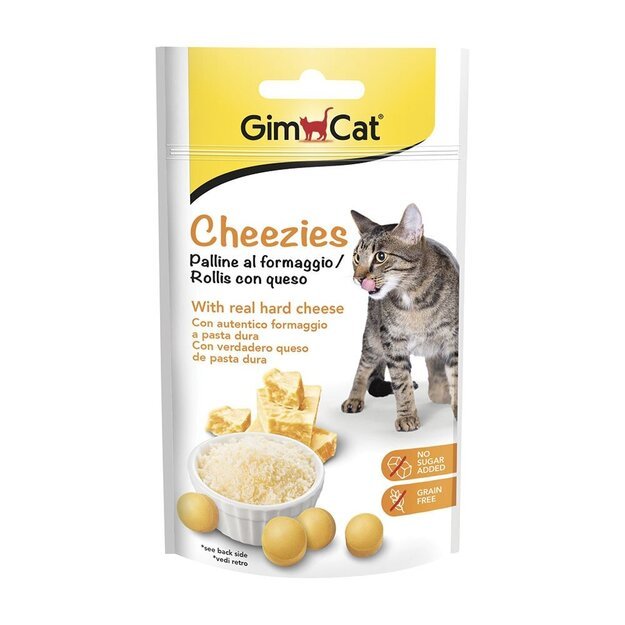 GimCat skanėstai katėms - vitaminizuoti sūrio rutuliukai Cheezies, 50 g