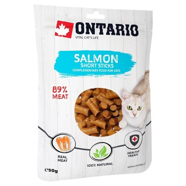 Ontario skanėstai katėms su lašiša, 50 g, Salmon short sticks