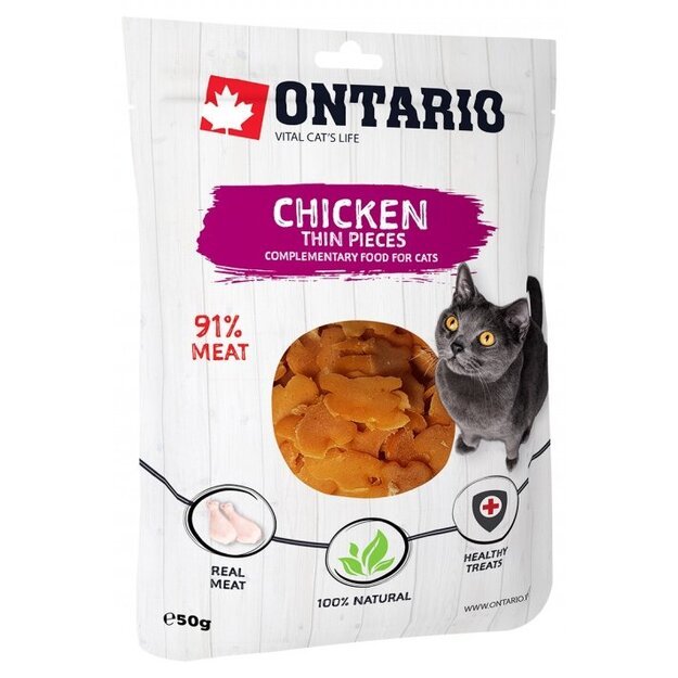 Ontario skanėstai katėms su vištiena, 50 g, Chicken thin pieces