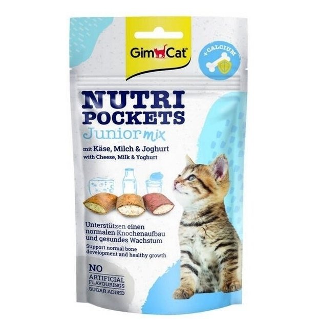 GimCat skanėstai kačiukams - Nutri pockets Junior mix, 60 g