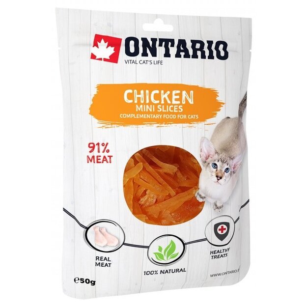 Ontario skanėstai katėms - Vištienos juostelės, 50 g, Chicken mini slices