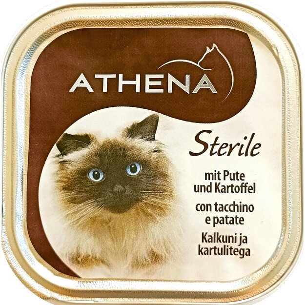 Athena paštetas sterilizuotoms katėms su kalakutiena ir bulvėmis,  100 g