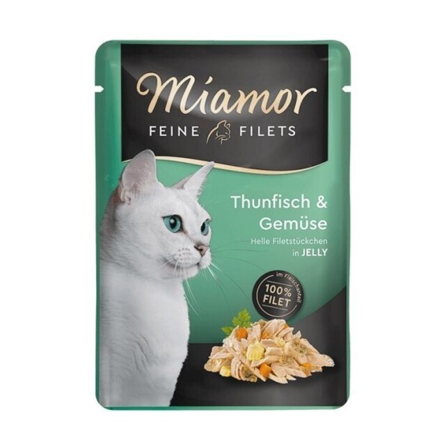 Miamor Feine Filets konservai katėms, tunas su daržovėmis drebučiuose, 100 g