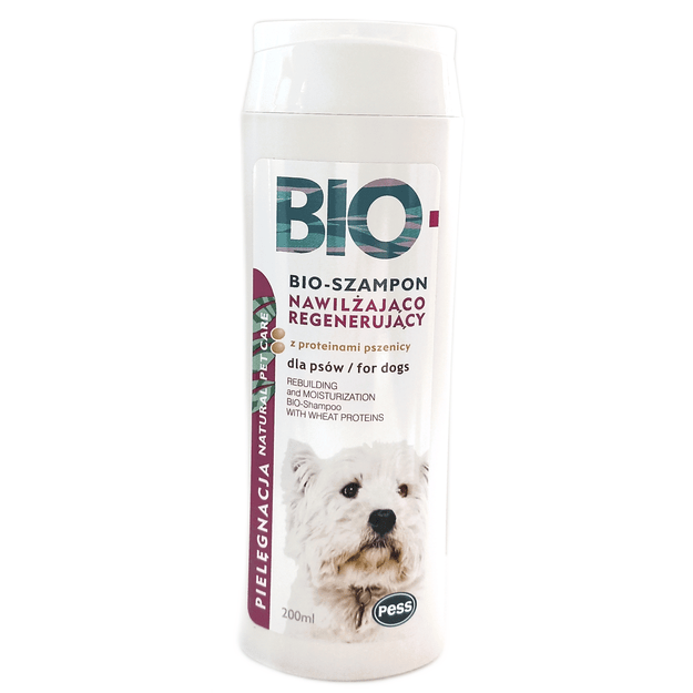 PESS BIO regeneruojantis ir drėkinamasis šampūnas šunims, 200 ml