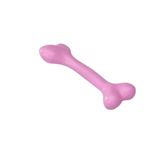 Žaislas šuniui - Ebi guminis kaulas rožinės spalvos, kvepiantis braškėmis