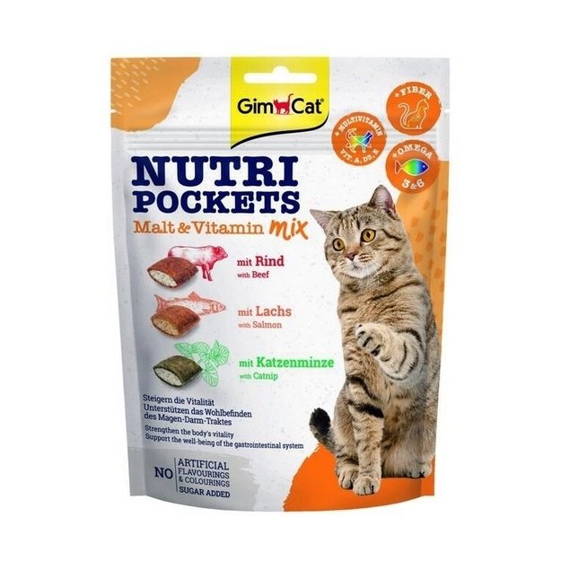 GimCat skanėstai katėms - Nutri Pockets Malt&Multivitamin mix, 150 g