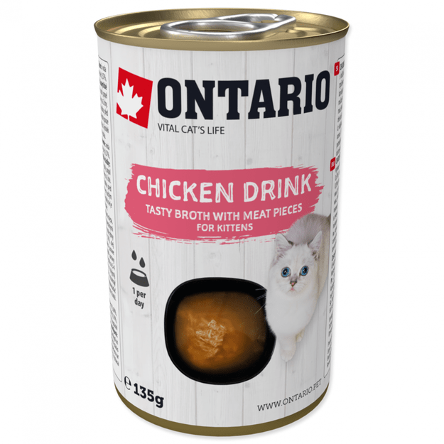 Gėrimas kačiukams su vištiena - Ontario Drink Kitten Chicken, 135 g