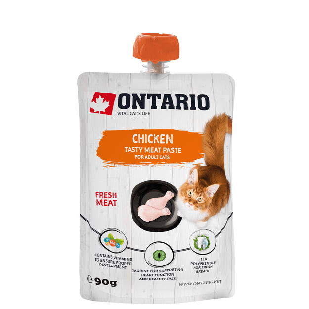 Pasta katėms su vištiena - Ontario Chicken Fresh Meat Paste, 90 g.