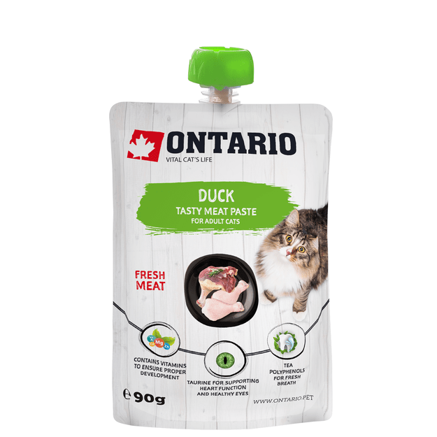 Pasta katėms su antiena - Ontario Duck Fresh Meat Paste, 90 g